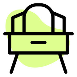 Vanity a table with mirror and drawer vector