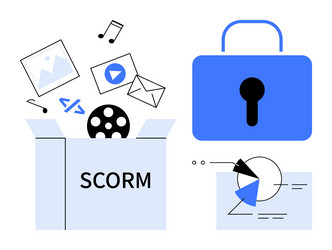 digital learning content in scorm format vector image