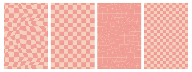 groovy checkered patterns vector image