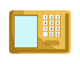 lock with numeric panel to enter password vector