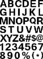 pixel font - alphabets and numerals characters vector image