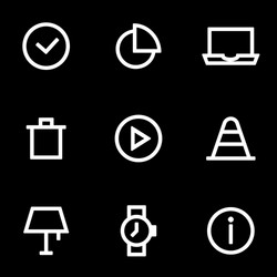 Set icons for simple flat style ui design vector