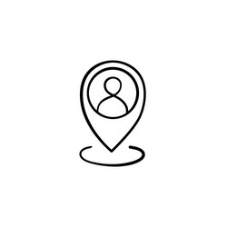 user location line style icon design vector image