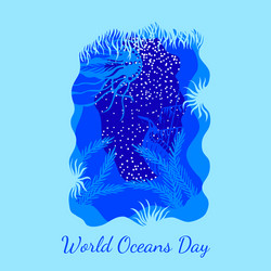 world oceans day view from an underwater cave vector