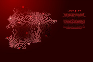 andorra map from red pattern maze grid vector image