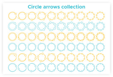 Contour circle arrows reuse or refresh icon set vector