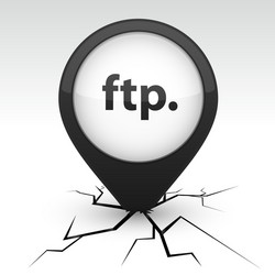 ftp black icon in crack vector