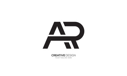 Simple letter h r line art creative monogram flat Vector Image