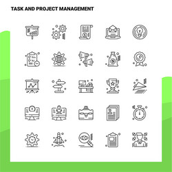 set task and project management line icon vector image