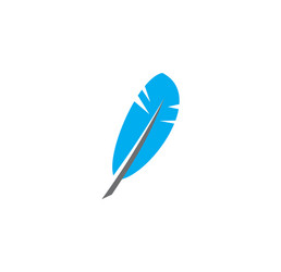 Feather icon on background for graphic and web vector