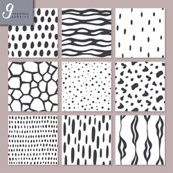 Nine Abstract Dot & Stripe Patterns vector image