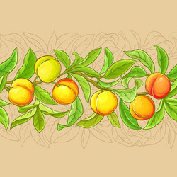 peach branches pattern on color background vector image