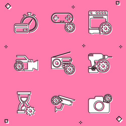 set fast payments gamepad setting oven video vector image