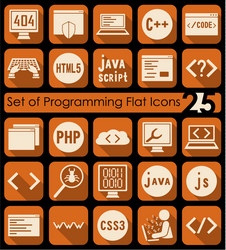 set of programming icons vector image