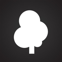 tree icon on black background for graphic and web vector image
