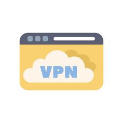vpn concept showing cloud computing on web browser vector image