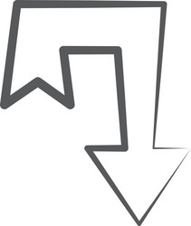 Bend down arrow Royalty Free Vector Image - VectorStock