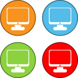 Computer button set vector