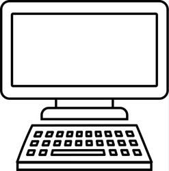 computer monitor with keyboard technology gadget vector image