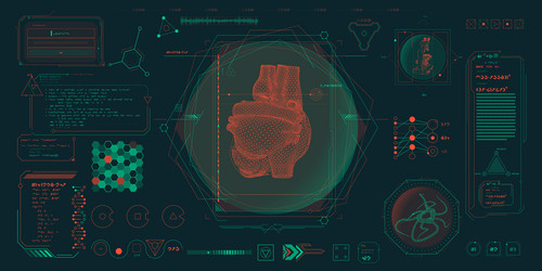data elements for sci-fi interface vector image