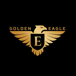 Luxury royal wing letter rl crest gold color logo Vector Image
