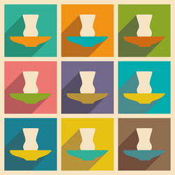 Flat with shadow concept and mobile application vector