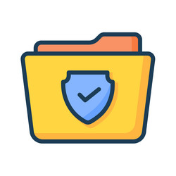 folder secure shield encryption single isolated vector image