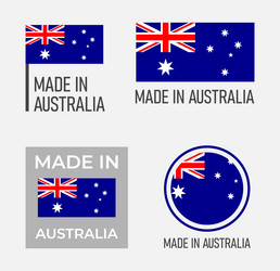 Made in australia labels set commonwealth vector