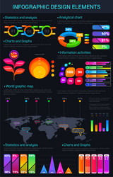 Data & Chart Infographic Elements vector image