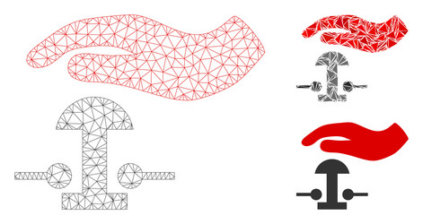 Emergency stop mesh 2d model and triangle vector