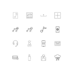 Music linear thin icons set outlined simple vector