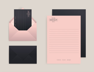 set of realistic envelopes with a sheet paper vector image