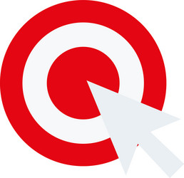 Target with mouse cursor arrow flat style icon vector