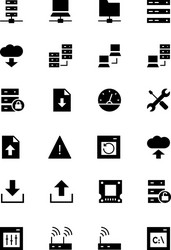 database and server icons 1 vector image
