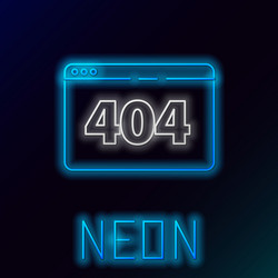 glowing neon line page with a 404 error icon vector image