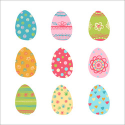 Hand Drawn Easter Eggs Vector Image