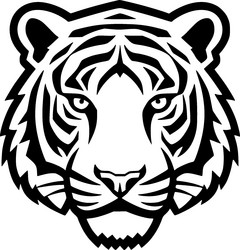 Minimalist Tiger Silhouette Vector Image