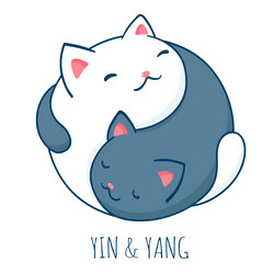Yin Yang Cats - Cute Symbol Vector Image