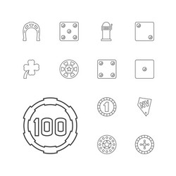 13 luck icons vector