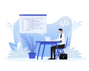 computer programming or developing software vector image