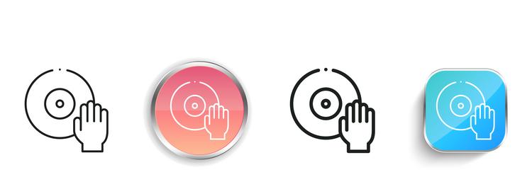 dj icon thin linear regular and button style vector image