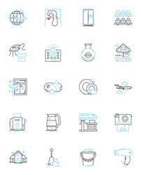 laundry tasks linear icons set sorting washing vector image