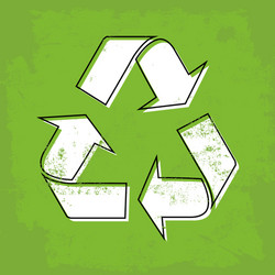 Recycle sign on green background vector