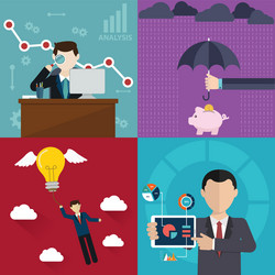 set of flat design concepts for website layout vector image