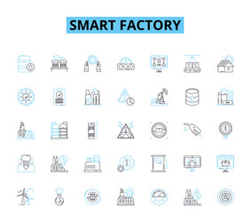 smart factory linear icons set automation vector