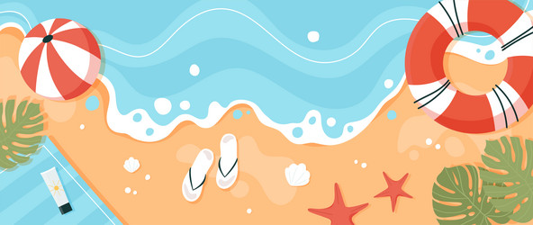 Tropical beach in sunny day Royalty Free Vector Image