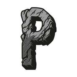 Desert alphabet letter p vintage concept Vector Image