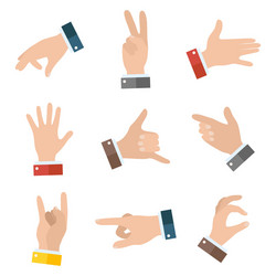 collection empty hands showing different gestures vector image