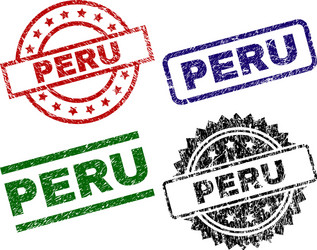 damaged textured peru seal stamps Vector Image