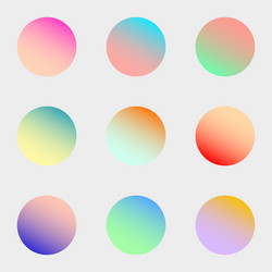 Round gradient set with modern abstract vector